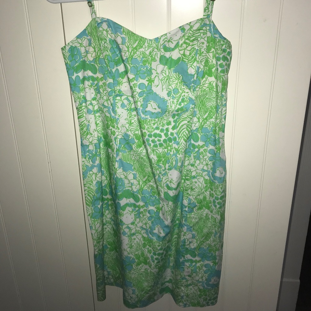 Lily Pulitzer Green/Blue Printed Shift Dress